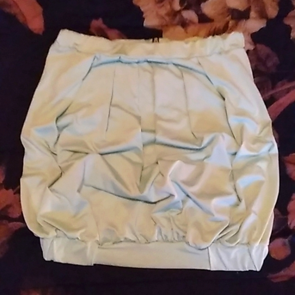 Mint green medium sheer elastic crop top,